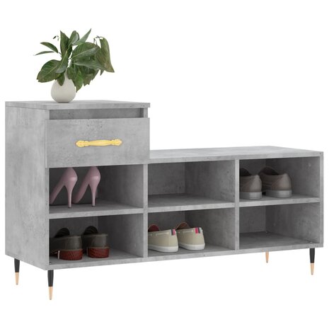 Schoenenkast 102x36x60 cm bewerkt hout betongrijs 8721012113992 3