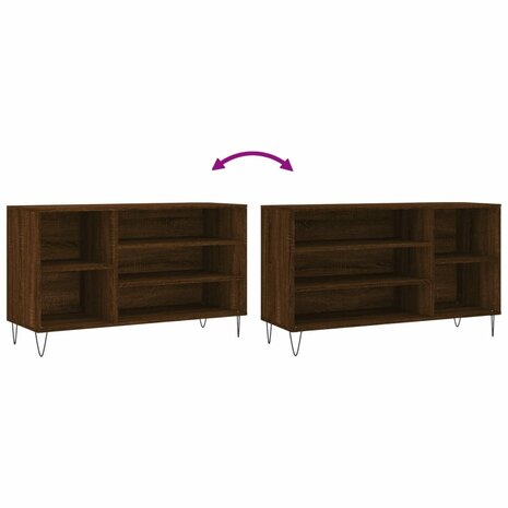 Schoenenkast 102x36x60 cm bewerkt hout bruin eikenkleur 8721012114586 7