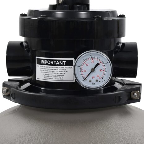 Zwembadzandfilter met 4-positie ventiel 350 mm grijs 8718475719076 3