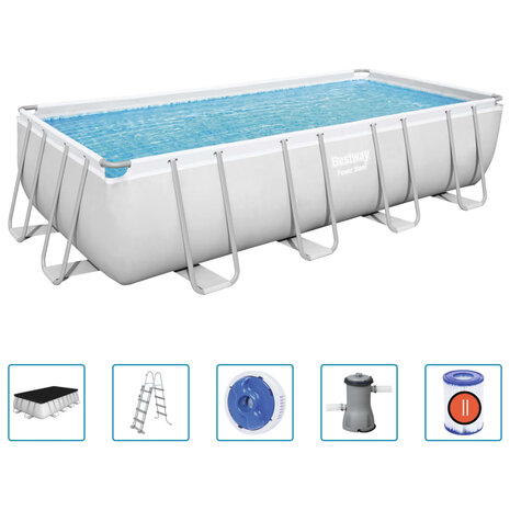 Bestway Power Steel Zwembadset rechthoekig 488x244x122 cm 8721012052208 2