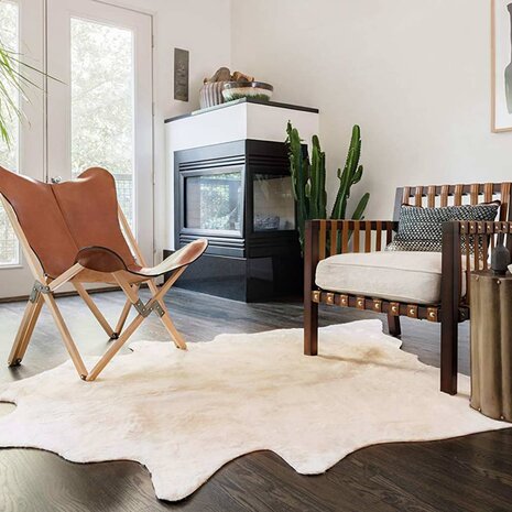 Vloerkleed 180x220 cm echte koeienhuid beige 8721012367227 1