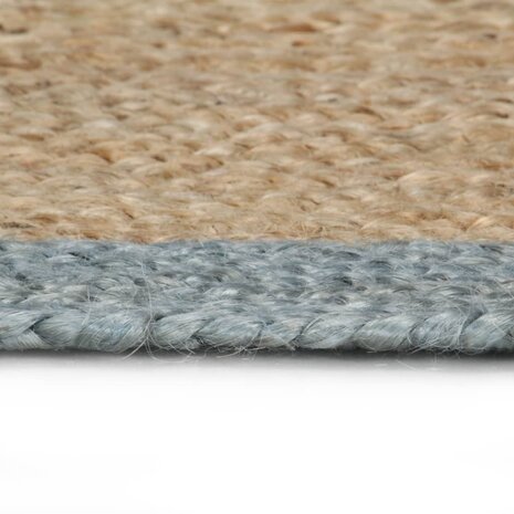 Vloerkleed handgemaakt met olijfgroene rand 120 cm jute 8718475733201 3