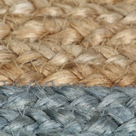 Vloerkleed handgemaakt met olijfgroene rand 120 cm jute 8718475733201 5