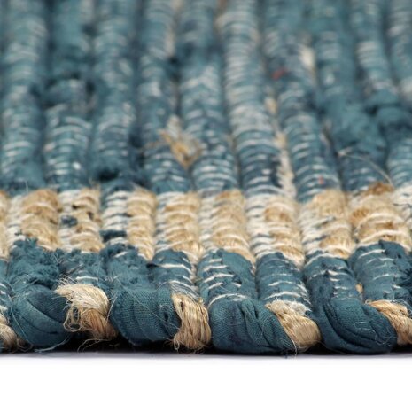 Vloerkleed handgemaakt 160x230 cm jute blauw 8718475733751 4