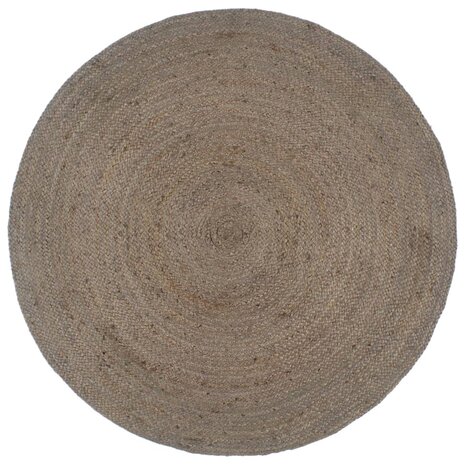 Vloerkleed handgemaakt rond 210 cm jute grijs 8720286980330 1