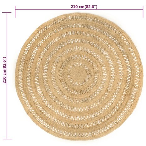 Vloerkleed handgemaakt 210 cm gevlochten jute 8720286980514 6