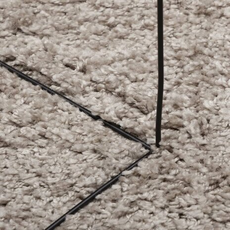 Vloerkleed PAMPLONA shaggy hoogpolig modern Ø 100 cm beige 8721012228238 8