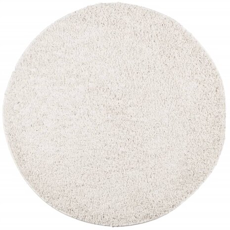 Vloerkleed PAMPLONA shaggy hoogpolig modern Ø 80 cm crèmekleur 8721012228443 2