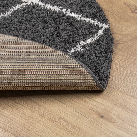 Vloerkleed PAMPLONA shaggy hoogpolig Ø 120 cm zwart en crème 8721012230224 5