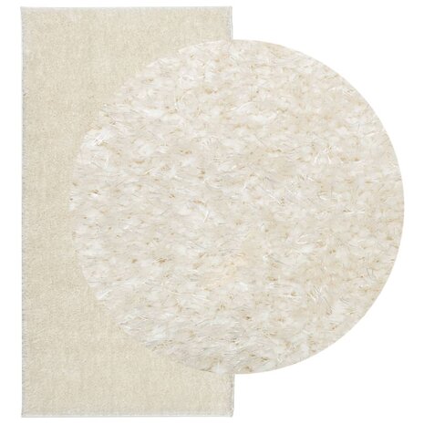 Vloerkleed ISTAN hoogpolig glanzend 80x150 cm crèmekleurig 8721012232631 3