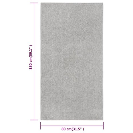 Vloerkleed kortpolig 80x150 cm lichtgrijs 8720286848500 7