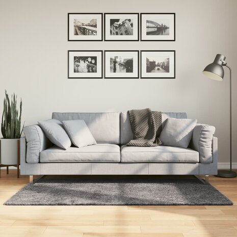 Vloerkleed HUARTE laagpolig zacht wasbaar 80x150 cm antraciet 8721012225961 1