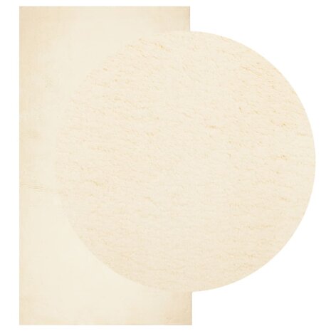 Vloerkleed HUARTE laagpolig zacht wasbaar 60x110 cm crème 8721012226333 3