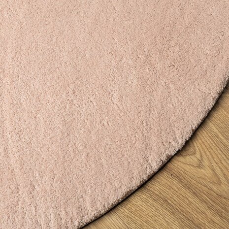 Vloerkleed HUARTE laagpolig zacht wasbaar Ø 80 cm roze 8721012227613 4