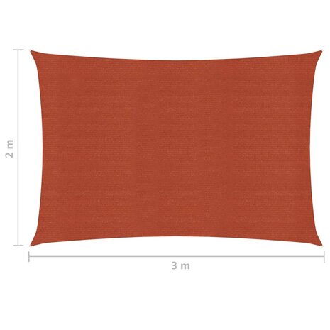 Zonnezeil 160 g/m² 2x3 m HDPE terracottakleurig 8720286099001 6