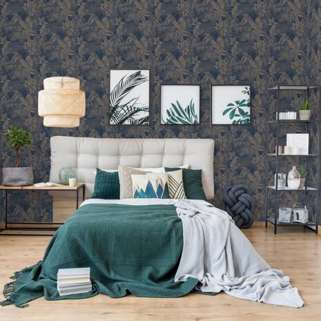DUTCH WALLCOVERINGS Behang Joelle zilverkleurig en blauw 5411012468583 6