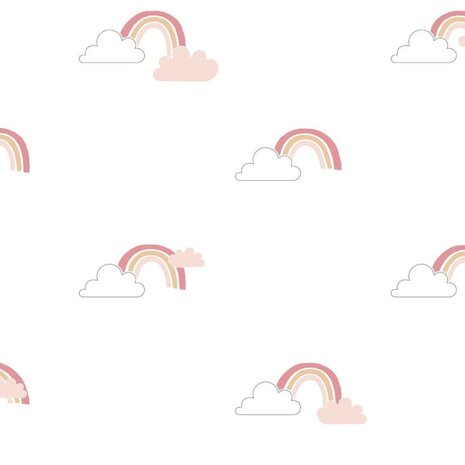 Noordwand Behang Mondo baby Rainbows wit en roze 8022560130333 2