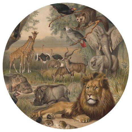 WallArt Behangcirkel Animals of Africa 190 cm 8719992629244 2
