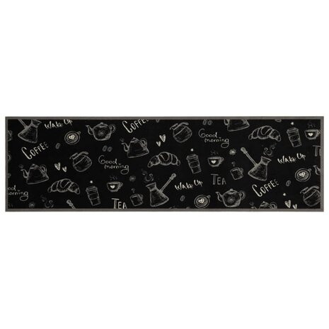 Keukenmat wasbaar ochtendprint 45x150 cm fluweel zwart 8721012918603 2