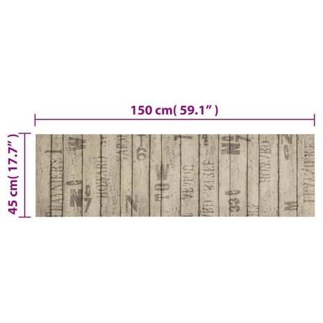 Keukenmat wasbaar hekprint 45x150 cm fluweel 8721012919143 5