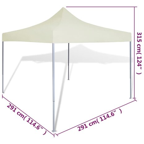 Partytent inklapbaar 3x3 m crème 8718475912361 9