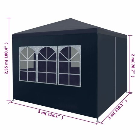 Partytent 3x3 m blauw 8718475709381 8