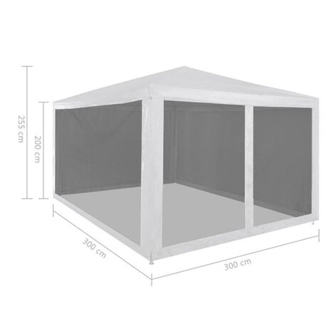 Partytent met 4 mesh zijwanden 3x3 m 8718475709497 6
