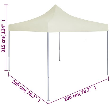 Partytent professioneel inklapbaar 2x2 m staal crème 8719883800325 9