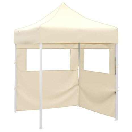 Partytent met 2 zijwanden inklapbaar 2x2 m staal crème 8719883800332 1