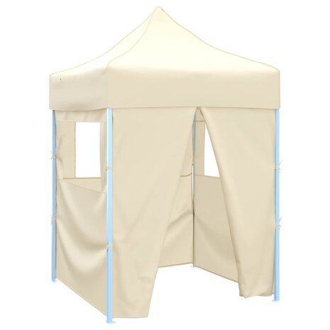 Partytent met 4 zijwanden inklapbaar 2x2 m staal crème 8719883800349 1