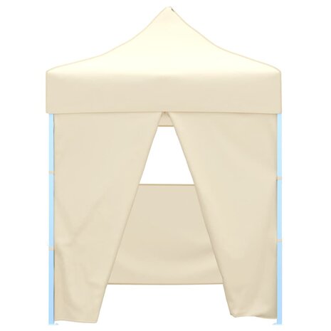 Partytent met 4 zijwanden inklapbaar 2x2 m staal crème 8719883800349 2