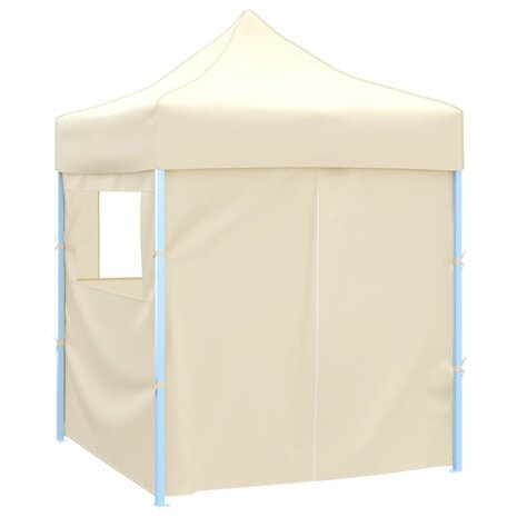 Partytent met 4 zijwanden inklapbaar 2x2 m staal crème 8719883800349 3
