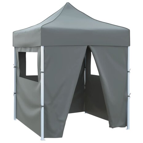 Partytent met 4 zijwanden inklapbaar 2x2 m staal antraciet 8719883800370 1