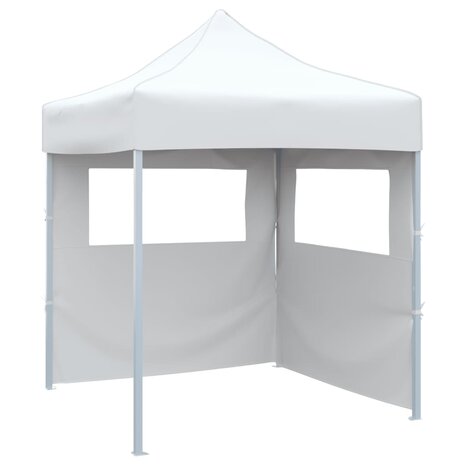 Partytent met 2 zijwanden inklapbaar 2x2 m staal wit 8719883800394 1