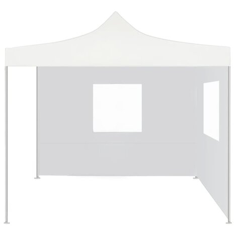 Partytent met 2 zijwanden inklapbaar 2x2 m staal wit 8719883800394 2