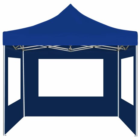 Partytent inklapbaar met wanden 2x2 m aluminium blauw 8719883814247 3