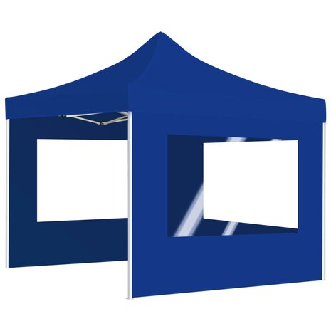 Partytent inklapbaar met wanden 2x2 m aluminium blauw 8719883814247 4