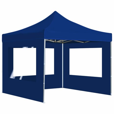 Partytent inklapbaar met wanden 2x2 m aluminium blauw 8719883814247 5