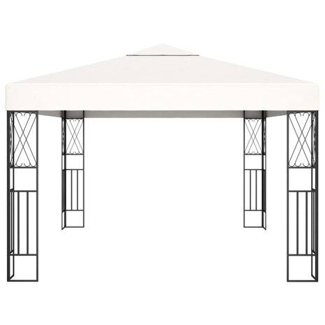 Prieel met LED-lichtslinger 3x4 m stof crèmekleurig 8720286365922 5