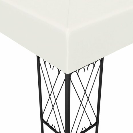 Prieel met LED-lichtslinger 3x4 m stof crèmekleurig 8720286365922 6