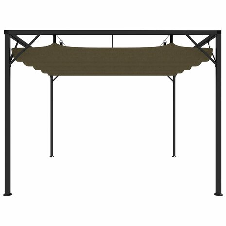 Tuinprieel met uittrekbaar dak 180 g/m² 3x3 m taupe 8720286106402 3