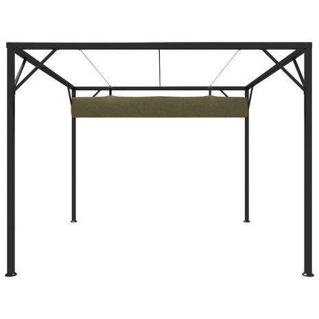 Tuinprieel met uittrekbaar dak 180 g/m² 3x3 m taupe 8720286106402 4