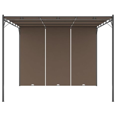 Tuinprieel met zijgordijn 3x3x2,25 m taupe 8720286106822 3