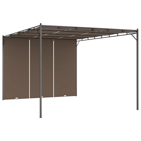 Tuinprieel met zijgordijn 4x3x2,25 m taupe 8720286106839 2