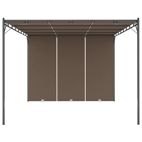 Tuinprieel met zijgordijn 4x3x2,25 m taupe 8720286106839 3