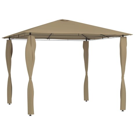 Prieel met paalhoezen 160 g/m² 3x3x2,6 m taupe 8720286184417 1