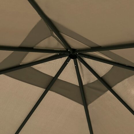 Prieel met paalhoezen 160 g/m² 3x3x2,6 m taupe 8720286184417 3