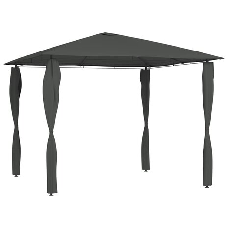 Prieel met paalhoezen 160 g/m² 3x3x2,6 m antracietkleurig 8720286184424 1