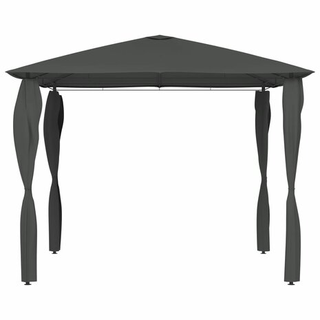 Prieel met paalhoezen 160 g/m² 3x3x2,6 m antracietkleurig 8720286184424 2