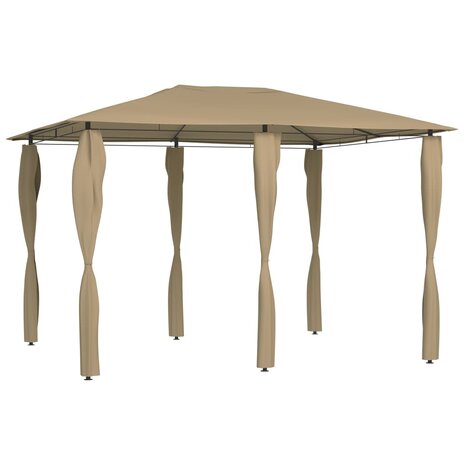 Prieel met paalhoezen 160 g/m² 3x4x2,6 m taupe 8720286184479 1